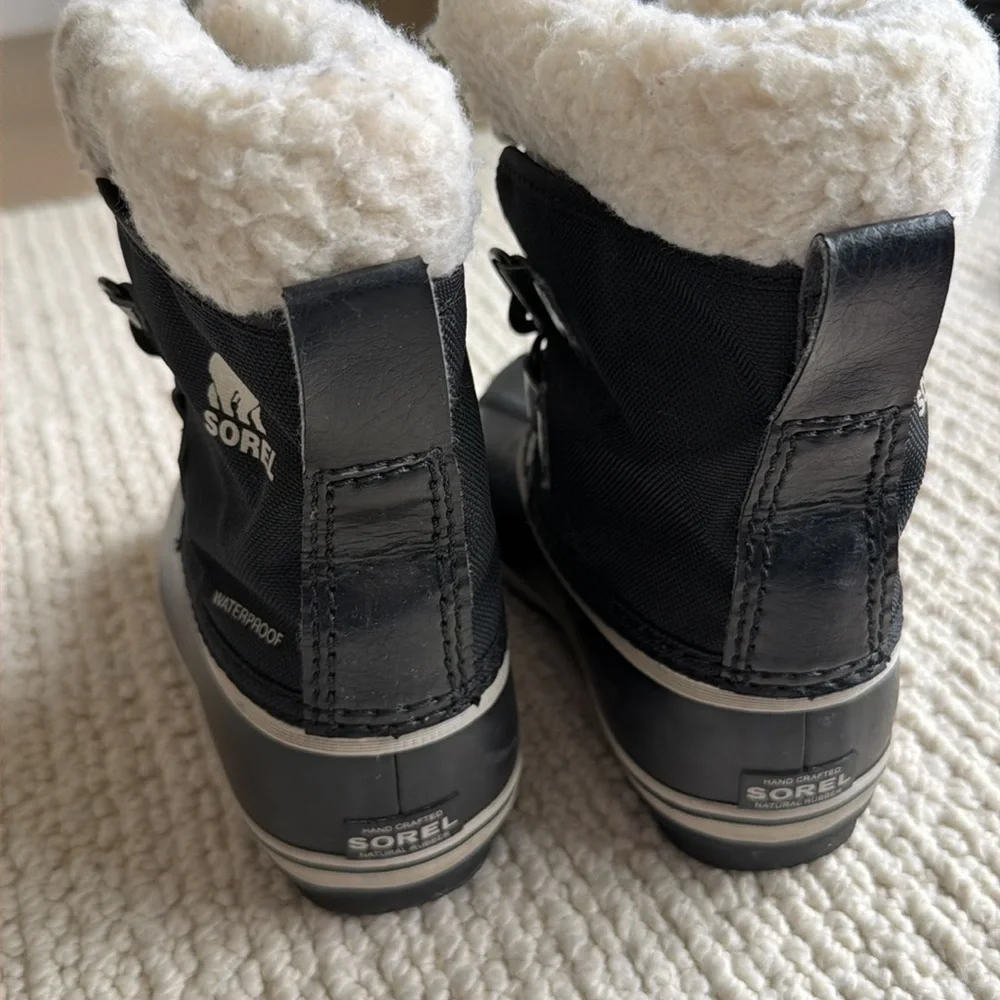 Sorel Kids Black White Winter Snow Boots